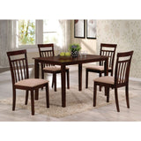 Acme - Samuel 5PC Dining Set 70325 Beige Microfiber &Espresso Finish