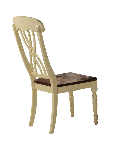 Acme - Dylan Side Chair (Set-2) 70333 Buttermilk & Oak Finish