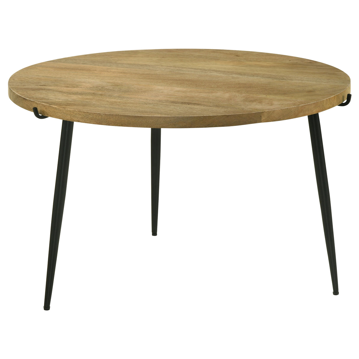 Coffee Table - Pilar Round Solid Wood Top Coffee Table Natural and Black