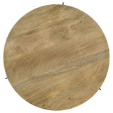 Coffee Table - Pilar Round Solid Wood Top Coffee Table Natural and Black