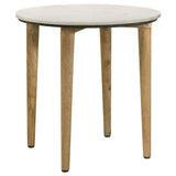 Aldis Round Marble Top End Table White and Natural | Coaster - 703717 - Home Elegance USA - 2