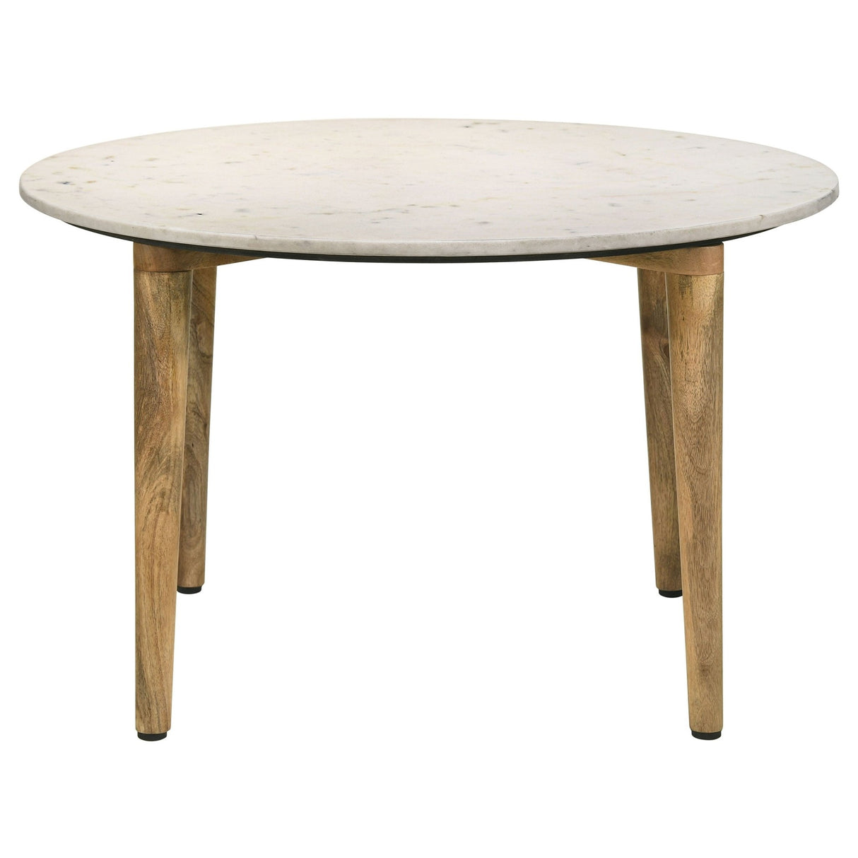 Aldis Round Marble Top Coffee Table White and Natural | Coaster - 703718 - Home Elegance USA - 3