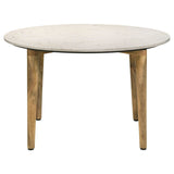 Aldis Round Marble Top Coffee Table White and Natural | Coaster - 703718 - Home Elegance USA - 3