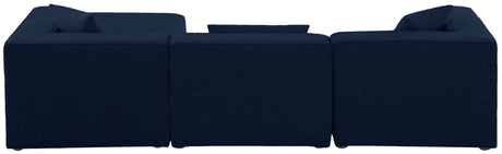 Cube - Modular Sectional 4 Piece - Navy - Fabric - 630Navy - Sec4A - Home Elegance USA - 2