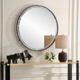 Crystalline Round Mirror - White by Uttermost - View 3