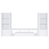 Jude 3 - piece Entertainment Center With 71" TV Stand White High Gloss | Coaster | Home Elegance USA