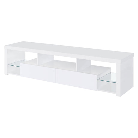 Jude 2 - drawer 71" TV Stand With Shelving White High Gloss - 704251 - image - 5