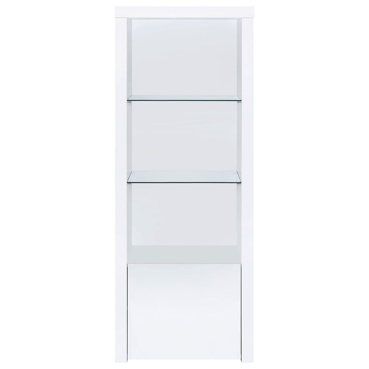 Media Tower - Jude 3-shelf Media Tower With Storage Cabinet White High Gloss