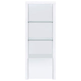 Media Tower - Jude 3-shelf Media Tower With Storage Cabinet White High Gloss