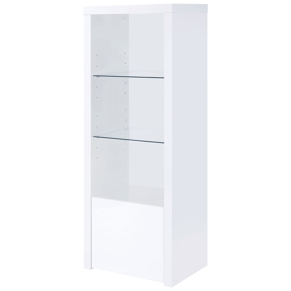 Media Tower - Jude 3-shelf Media Tower With Storage Cabinet White High Gloss