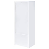 Media Tower - Jude 3-shelf Media Tower With Storage Cabinet White High Gloss