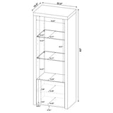 Media Tower - Jude 3-shelf Media Tower With Storage Cabinet White High Gloss