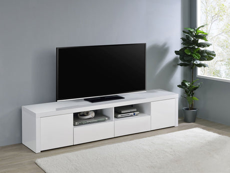 Jude 2 - door 79" TV Stand With Drawers White High Gloss - 704262 - image - 2