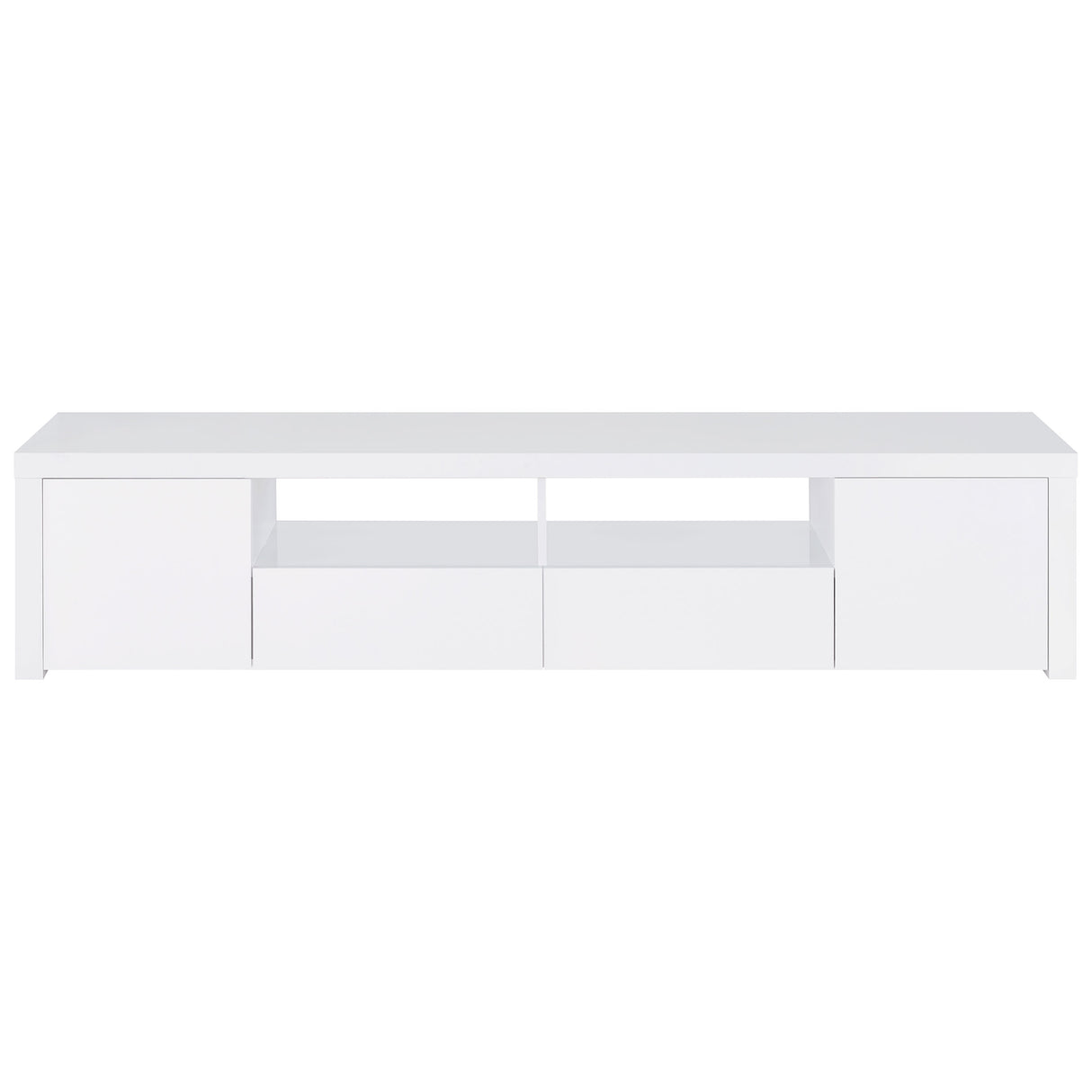 79" Tv Stand - Jude 2-door 79" TV Stand With Drawers White High Gloss
