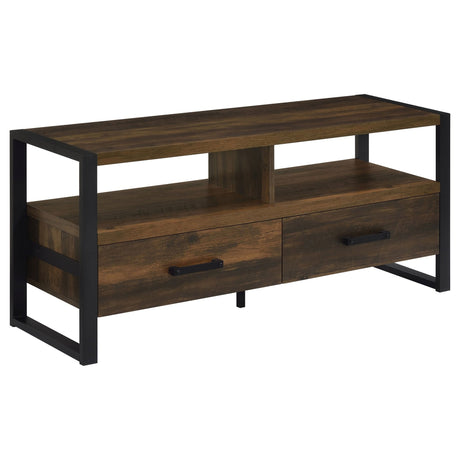 48" Tv Stand - James 2-drawer Composite Wood 48" TV Stand Dark Pine