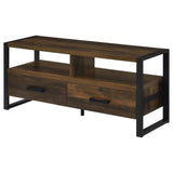 48" Tv Stand - James 2-drawer Composite Wood 48" TV Stand Dark Pine