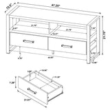 48" Tv Stand - James 2-drawer Composite Wood 48" TV Stand Dark Pine