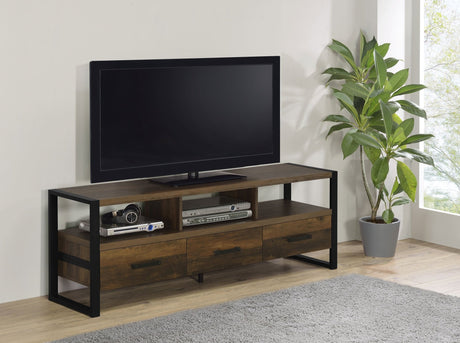 James 3 - drawer Composite Wood 60" TV Stand Dark Pine - 704282 - image - 2