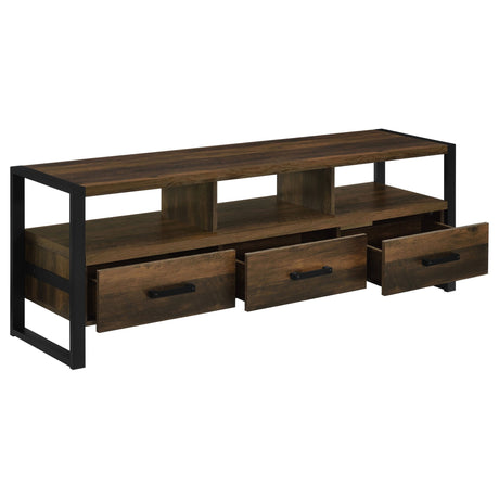 James 3 - drawer Composite Wood 60" TV Stand Dark Pine - 704282 - image - 3