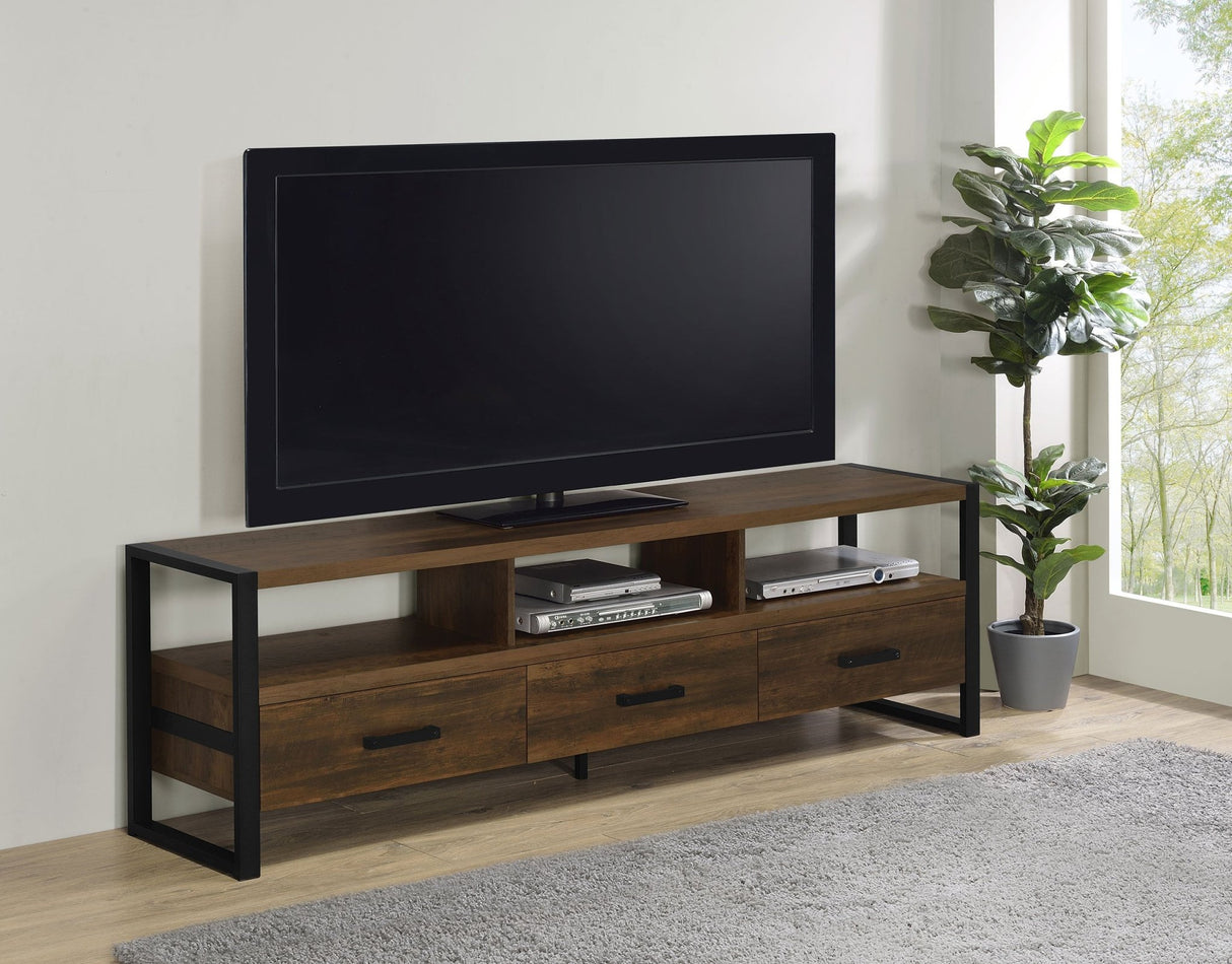 71" Tv Stand - James 3-drawer Composite Wood 71" TV Stand Dark Pine