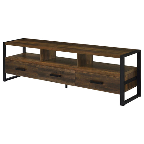 James 3 - drawer Composite Wood 71" TV Stand Dark Pine - 704283 - image - 5