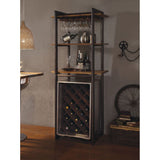 Brancaster Wine Rack 70436 Oak & Antique Black Finish | Acme - 70436 - Home Elegance USA - 1