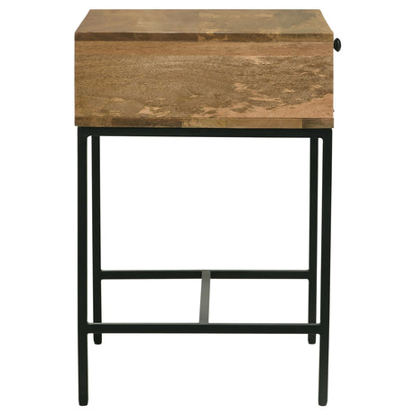 End Table - Stephie 1-drawer Rectangular End Table Honey Brown