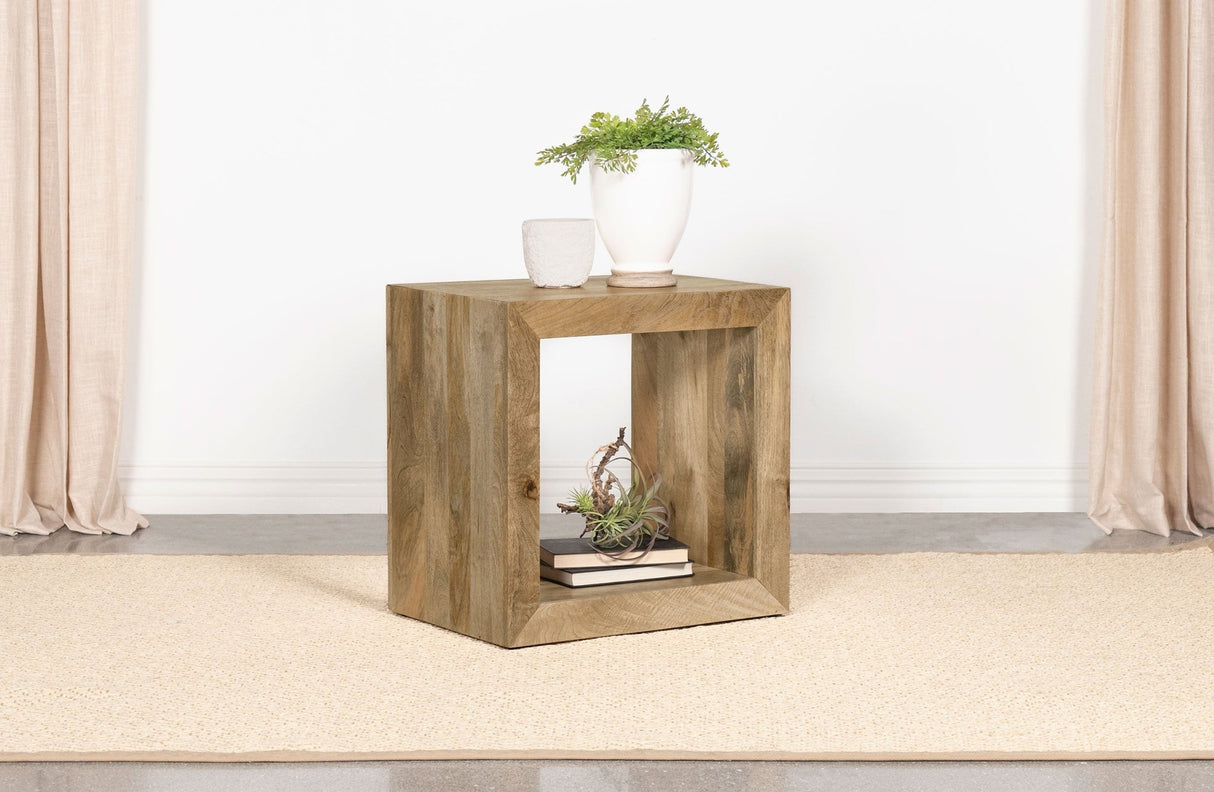 Benton Rectangular Solid Wood End Table Natural | Coaster - 704837 - Home Elegance USA - 2