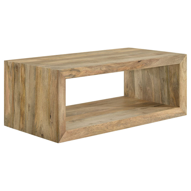 Benton Rectangular Solid Wood Coffee Table Natural | Coaster - 704838 - Home Elegance USA - 1