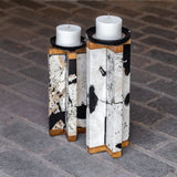 Illini Stone Candleholders (Set of 2) Black & White - Black / White by Uttermost - View 2
