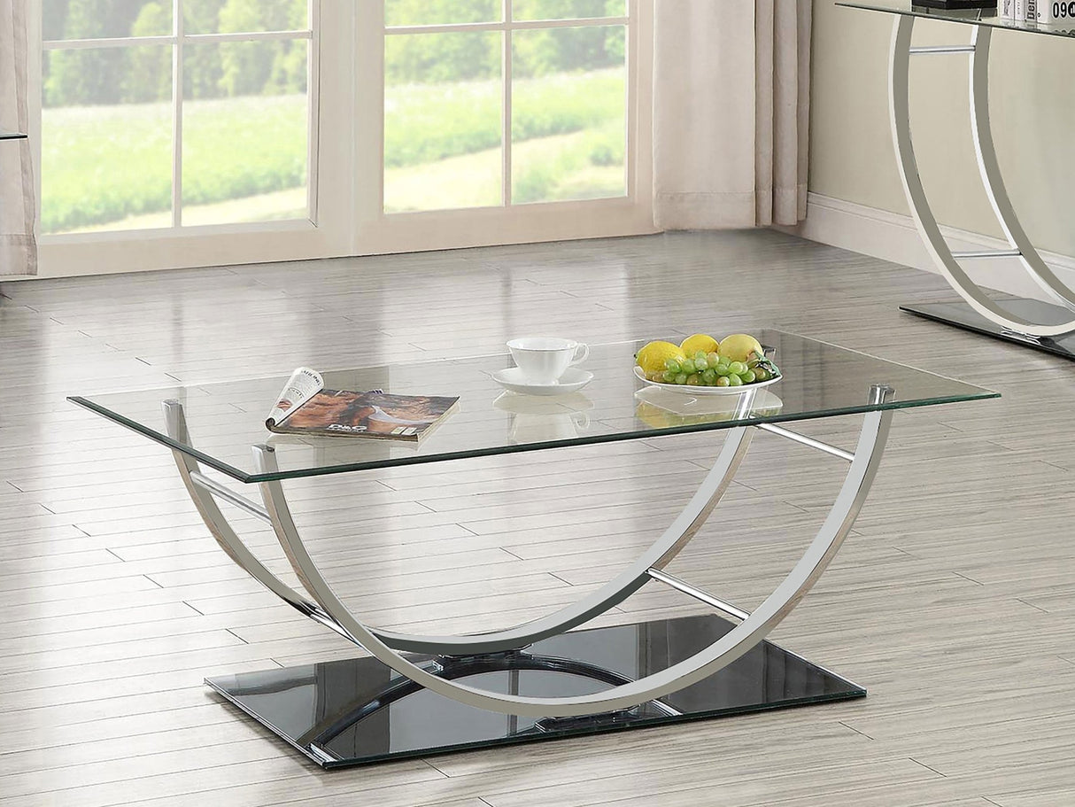 Danville U - shaped Coffee Table Chrome | Coaster - 704988 - Home Elegance USA - 2