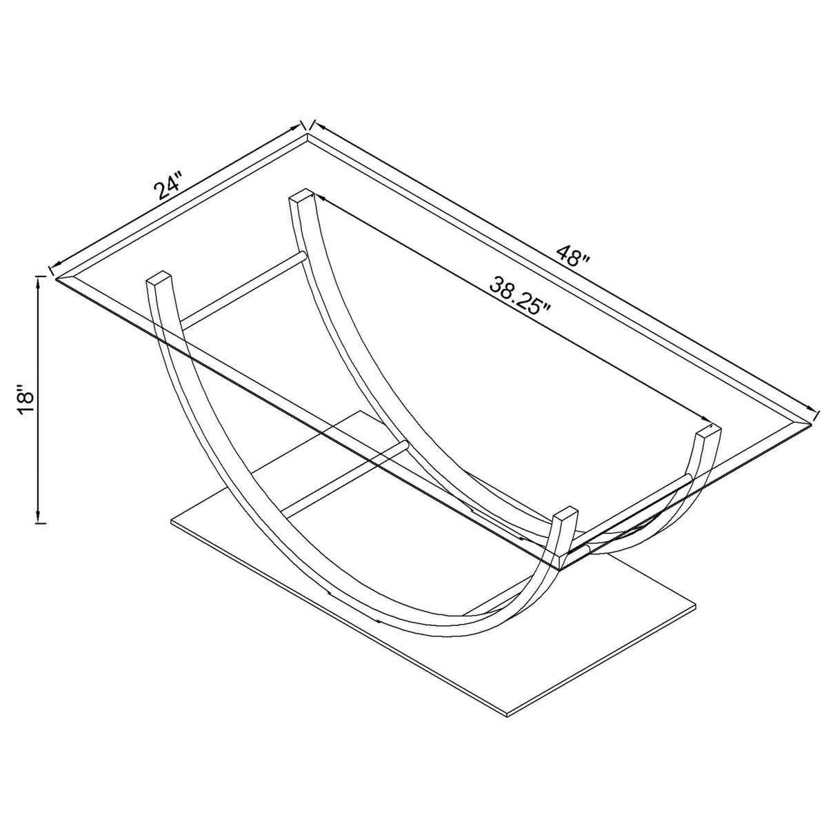 Danville U - shaped Coffee Table Chrome | Coaster - 704988 - Home Elegance USA - 6