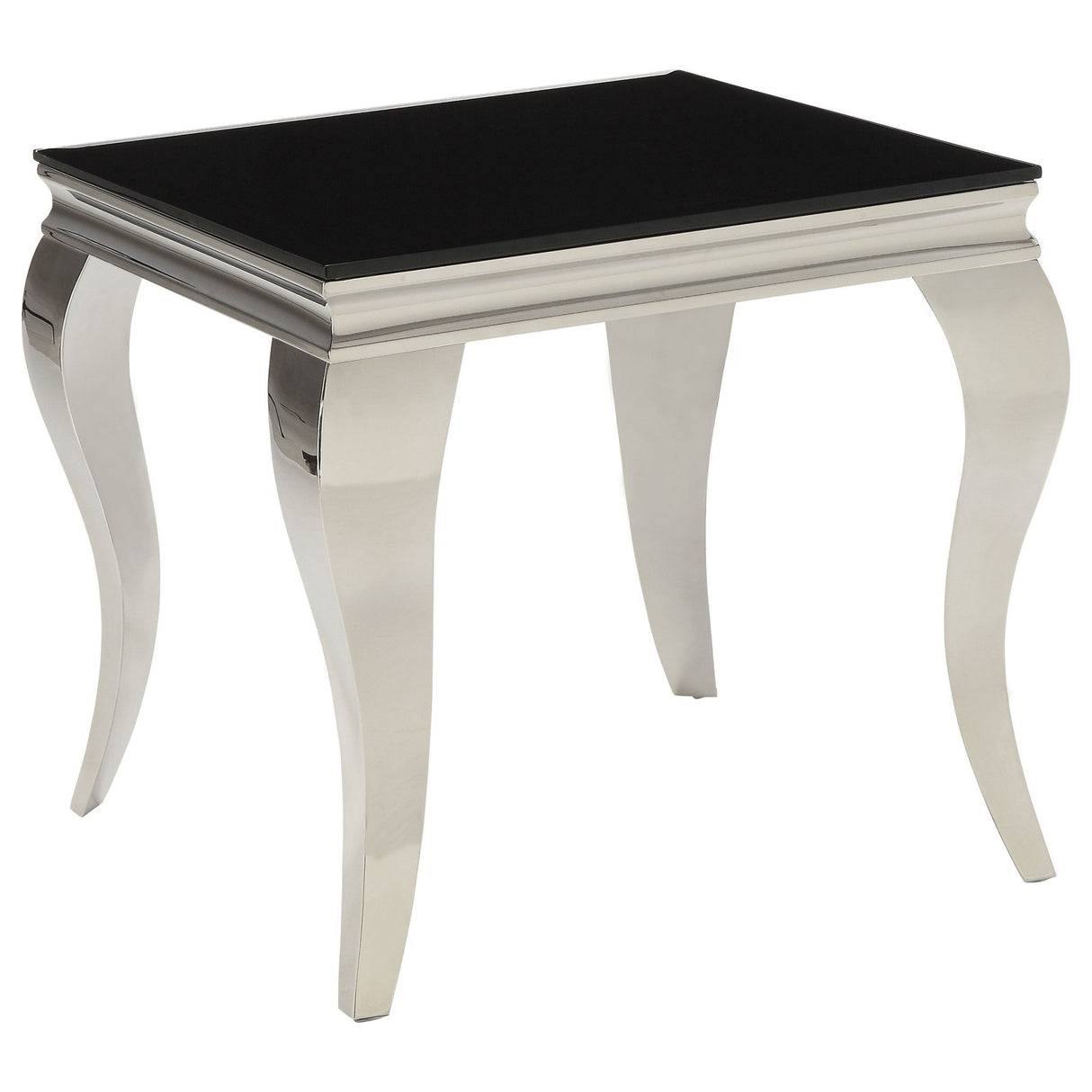 Carone Square End Table Chrome and Black | Coaster | Home Elegance USA