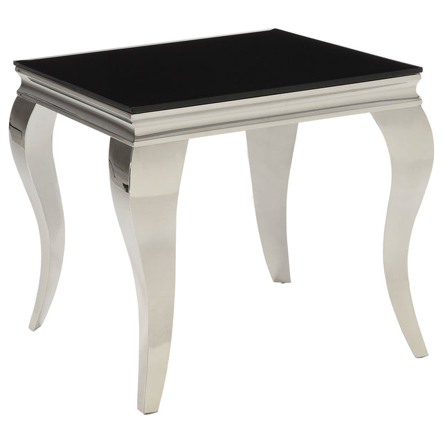 End Table - Carone Square End Table Chrome and Black
