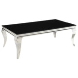 Carone Rectangular Coffee Table Chrome and Black | Coaster | Home Elegance USA