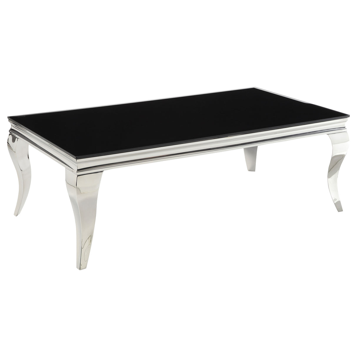 Coffee Table - Carone Rectangular Coffee Table Chrome and Black