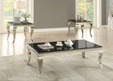 Coffee Table - Carone Rectangular Coffee Table Chrome and Black