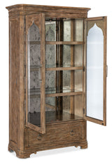 Vinca Carved Cabinet by M in Mahogany Solids & Mirrored Glass