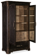 Americana Wardrobe by Hooker Furniture in Oak Veneers & Mirror Glass