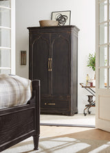 Americana Wardrobe by Hooker Furniture in Oak Veneers & Mirror Glass