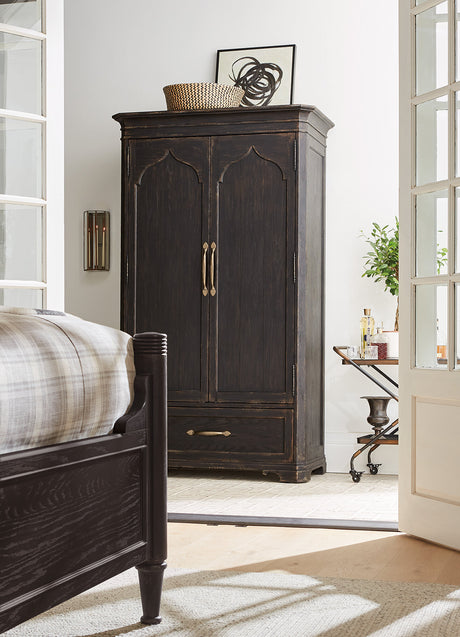 Americana Wardrobe by Hooker Furniture in Oak Veneers & Mirror Glass