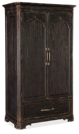 Americana Wardrobe by Hooker Furniture in Oak Veneers & Mirror Glass