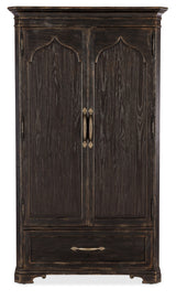 Americana Wardrobe by Hooker Furniture in Oak Veneers & Mirror Glass
