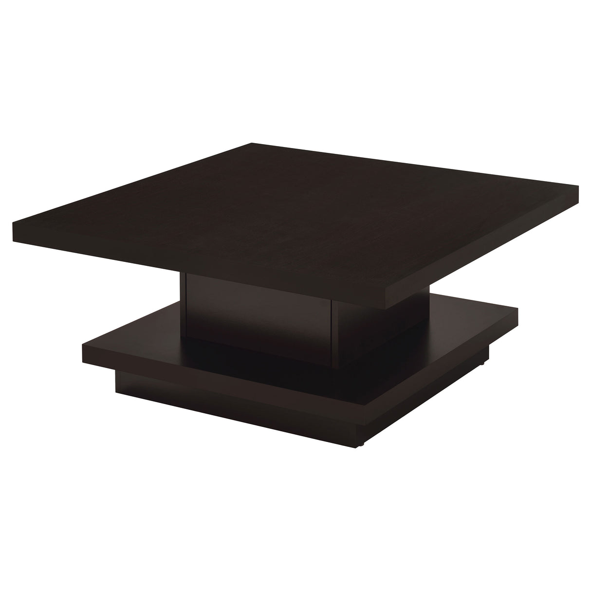 Coffee Table - Reston Pedestal Square Coffee Table Cappuccino