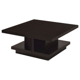 Coffee Table - Reston Pedestal Square Coffee Table Cappuccino