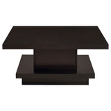 Coffee Table - Reston Pedestal Square Coffee Table Cappuccino