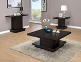 Coffee Table - Reston Pedestal Square Coffee Table Cappuccino