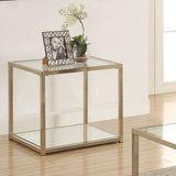 End Table - Cora End Table with Mirror Shelf Chocolate Chrome