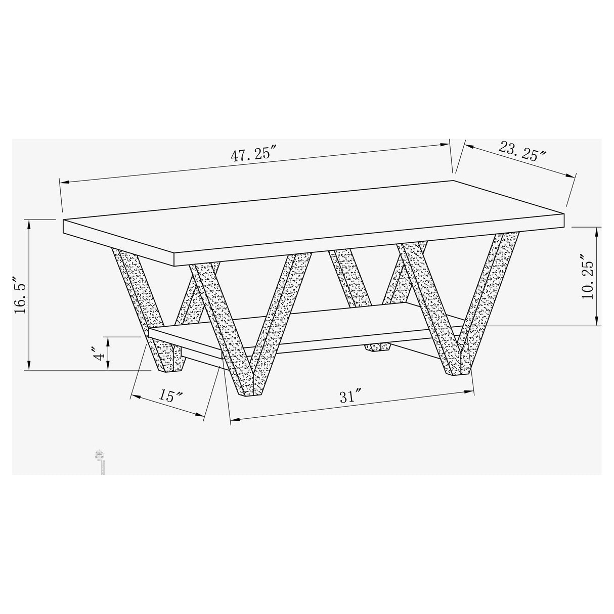 Coffee Table - Stevens V-shaped Coffee Table Black and Antique Grey