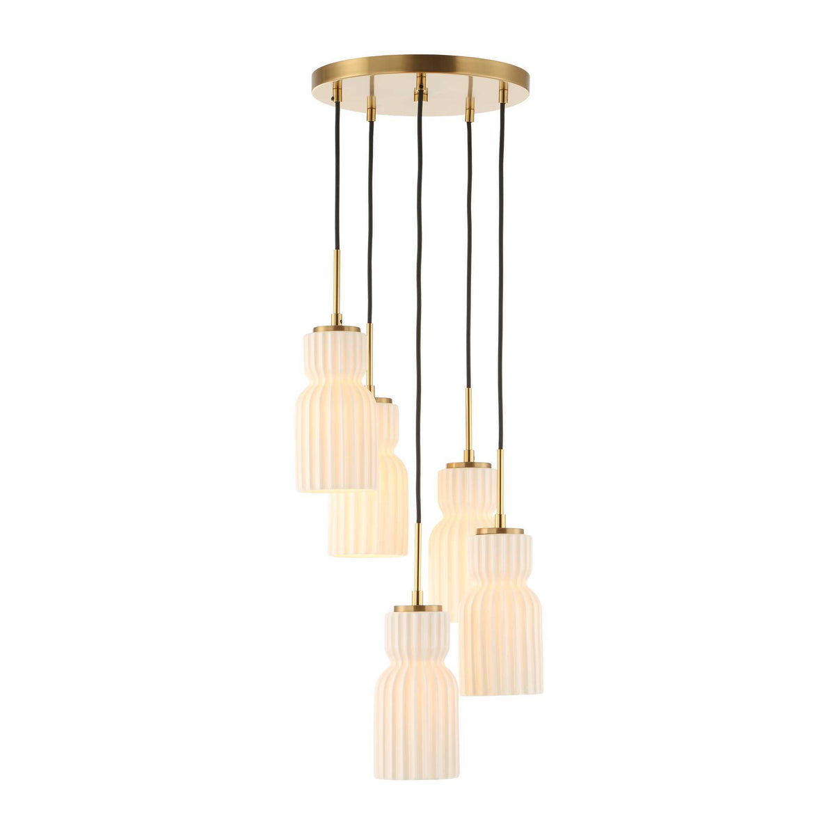 Vanier 5 Light Cluster Pendant - Gold by Uttermost - View 4